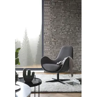 SalesFever Relaxsessel Design-Sessel Polyester 72 x 85 x 69 cm Dunkelgrau mit Drehfunktion