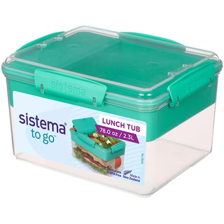 Sistema Split TO GO Lunch Tub Brotdose mit Fächern | 2,3 L Lunchbox mit getrennten Fächern zum Portionieren | für Kinder & Erwachsene | BPA-frei | Gemischte Farben (nicht auswählbar) [21665]