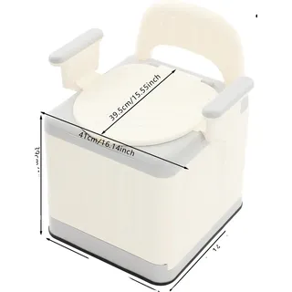 Tragbare Toilette, leicht und langlebig, maximale Tragfähigkeit 150 kg, Elfenbein