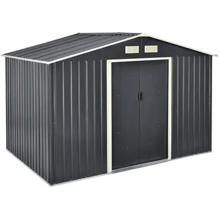 [en.casa] Gartenschuppen 1,91 x 1,91 m Dunkelgrau