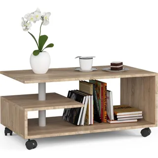 Akord Couchtisch Vini Mit Rollen Sonoma-Eiche 90X51X40 Cm - Hellbraun