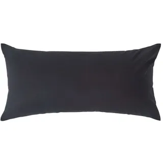 Homescapes Kissenbezug Perkal, Ägyptische Baumwolle, Fadendichte 200 , Schwarz , Textil , Rechteckig , 40x80 cm , Oeko-Tex® , Heimtextilien, Bettwäsche & Leintücher, Bettwäsche
