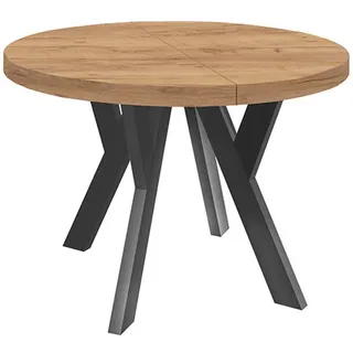 dekori.interiors Dekori_Interiors Esstisch, Braun, Holz, Rund, 100x77x150 cm, Esszimmer, Tische, Esstische