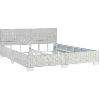 vidaXL Bettgestell Grau Natur Rattan 160 x 200 cm - Grau