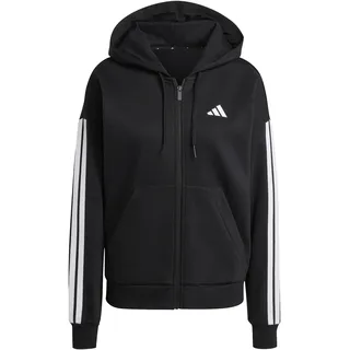 Adidas Essentials 3-Stripes Full-Zip Fleece Hoodie, Black, S
