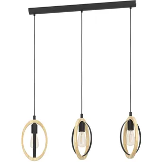 EGLO Basildon 3-flg. 78 cm oval schwarz-braun
