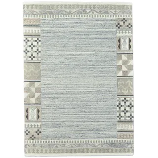 THEKO Wollteppich »Nakarta 6030« rechteckig 12 mm Höhe reine Wolle, handgeknüpft, mit Bordüre, grau