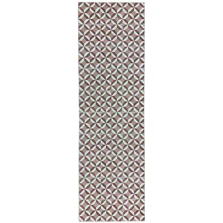 Tadi & Imperio1979 Hydraulischer Vinyl-Teppich, Rautenmuster, Lachsfarben, Beige, Braun und Weiß, für Flur, Wohnzimmer, Küche, Schlafzimmer oder hydraulischer Vinyl-Teppich