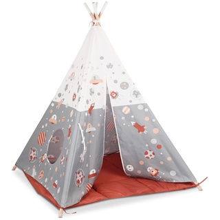 Beeloom - Kinderzelt, Cosmo Tipi, dekoratives Naturholz, wasserdichtes Polyestergewebe, Outdoor-Spielset, Unisex Jungen und Mädchen