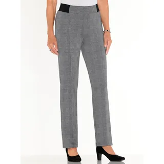 Webhose CLASSIC BASICS, Damen, Gr. 27, Kurzgrößen, schwarz, steingrau glencheck, 95% Polyester, 5% Elasthan, Glencheckmuster, Hahnentrittmuster, gemustert, lang, Hosen Webhose