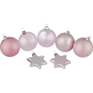 Weihnachtskugel-Set Sterne 50-teilig Rosa