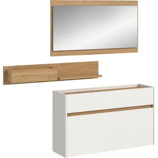 INOSIGN Garderoben-Set »EVRID, 3-teilig, Breite 140 cm, individuell hängbar & erweiterbar« best. aus: Kommode, Wandboard & Spiegel, 3 Stk. tlg.