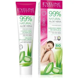 Eveline Cosmetics Eveline, Cosmetics 99% Natural Aloe Vera beruhigende Depilationscreme Bikini und Achsel Reihe 125 ml)