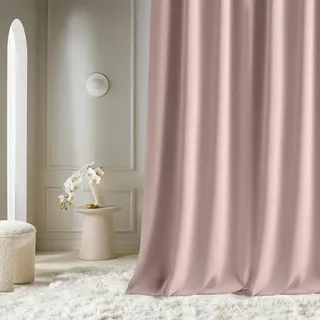 Room99 Vorhang mit Kräuselband Aura 140 x 300 cm Breite x Höhe Schiebegardinen Modern Curtain Wohnzimmer Schlafzimmer Puderrosa, 1 Stück