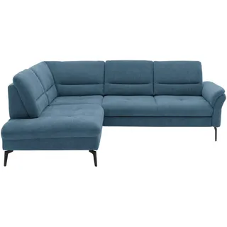Beldomo System Ecksofa , Blau , Textil , Ottomane links, L-Form , 256x206 cm , Goldenes M , Stoffauswahl, seitenverkehrt erhältlich, Bettfunktion erhältlich, Hocker erhältlich, Rücken echt, individuell planbar , Wohnzimmer, Sofas & Couches, Wohnlandschaften, Ecksofas