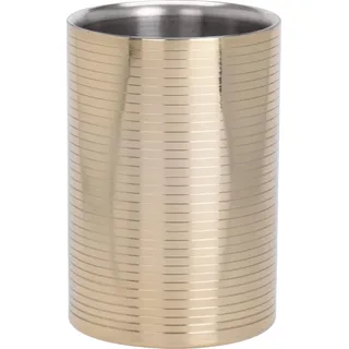 Bambelaa! Weinkühler aus Edelstahl Premium Design Goldbeschichtet Sektkühler Flaschenkühler doppelwandig (ca. 17 x 12 cm)