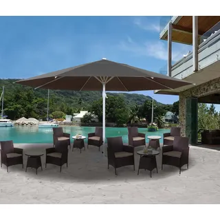 Sonnenschirm Meran II, Gastronomie Marktschirm, Ø 5m Polyester/Alu Mast weiß 28kg anthrazit ohne Ständer - Schwarz