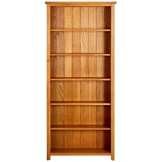 vidaXL Bücherregal 6 Fächer 80x22,5x180 cm Massivholz Eiche