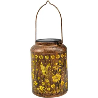 Wasserdichte metallene Hangsolarlampen für Außen, Kolibrie-Tuindekor, metallene Hangende Solarlampen für Terrasse, Garten, Festivalwege und Landschaft