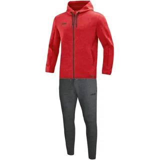 JAKO Herren Jogginganzug Premium Basics mit Kapuze, Rot-Meliert, XXL
