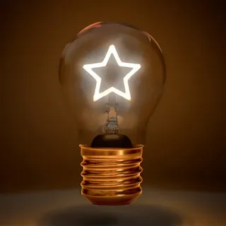 LED-Deko-Glühbirne Stern MAGS weiß, 13 cm