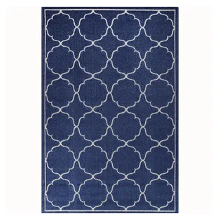 Outdoorteppich , Blau , Textil , geometrisch , rechteckig , 60x110 cm , Oeko-Tex® Standard 100 , pflegeleicht , Teppiche und Böden, Teppiche, Outdoorteppiche