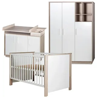 Roba Babyzimmer-Set Olaf 3-teilig , Weiß , Holzwerkstoff , 76x82x142.5 cm , Blauer Engel , Babymöbel & Kindermöbel, Babyzimmer
