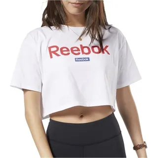 Reebok Damen, Damen Linear Crop Top 10 (S) - Weiß