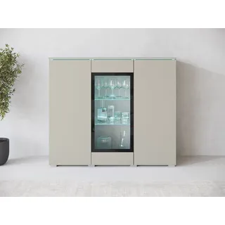 INOSIGN Highboard »Vera« Highboard mit 4 Türen, 9 Fächern, verglasten Türen, beige