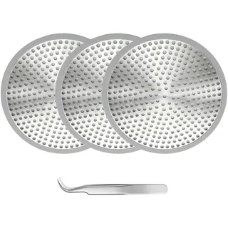 3 Stück Edelstahl Dusche Haarfänger Abflusssieb, Rundes Haarsieb für Dusche, Badewanne und Spülbecken, Haarsieb Dusche und Badewanne mit Pinzette