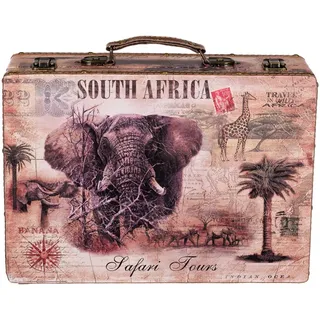 Truhe Kiste KD 1286 Koffer, Kofferset, Holztruhe mit edlem Leder bezogen 36cm