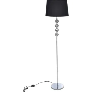 The Living Store Stehlampe mit 4-Kugel-Dekoelement Schwarz - Schwarz