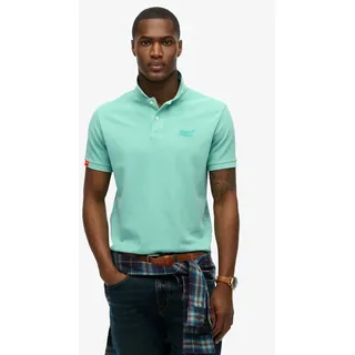 Superdry für Herren. M1110439A Vintage Poloshirt Destroy grün (M), Lässig, Baumwolle, Kurzarm
