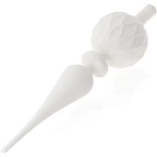 com-four® Weihnachtsbaumspitze glänzend - Christbaumspitze aus echtem Glas für Weihnachten - Tannenbaumspitze für den Christbaum (31cm - Just White)