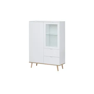 Möbel Kraft Highboard , weiß , Maße (cm): B: 100 H: 140 T: 40.0