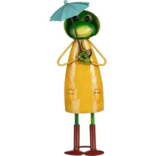 Mica Decorations Deko-Figur Frosch mit Regenschirm 35 cm Gelb