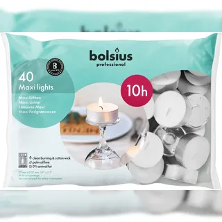 Bolsius Teelichter 5,7 cm 40 St. weiß