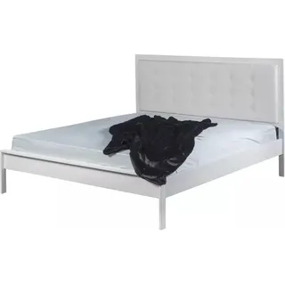 Metallbett Florence, Polsterkopfteil – 140 x 220 cm / weiß - Weiß