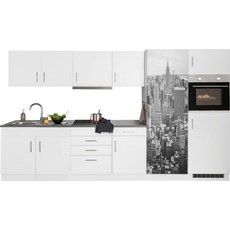 Bild MÖBEL Küchenzeile »Paris«, mit E-Geräten, Breite 330 cm, wahlweise mit Induktionskochfeld, weiß