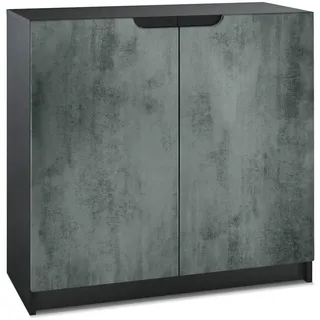 Vladon Kommode Logan Fronten in Beton Dunkel Optik , Holzwerkstoff , 82x78x37 cm , Kleinmöbel, Kommoden, Kommoden
