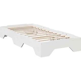 vidaXL Massivholzbett ohne Matratze Stapelbar Weiß 80x200 cm - Weiß