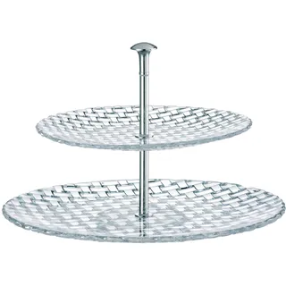 Nachtmann Etagere 2-stöckig 23 cm und 32 cm, Bossa Nova, 78538, Obstetagere aus Kristallglas, Cupcake Ständer spülmaschinenfest, Servierständer für Dessert und Obst