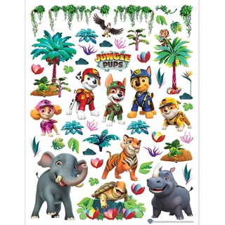 Paw Patrol Dschungel Kinderzimmer Wandstickers, Wandtattoo junge deko von AG Design | 65 x 85 cm | ADK 2366