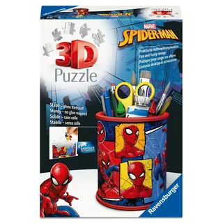 Ravensburger 3D Puzzle 12008087 - Utensilo Spider-Man - Stiftehalter für Spiderman-Fans ab 6 Jahren, Schreibtisch-Organizer für Erwachsene und Kinder