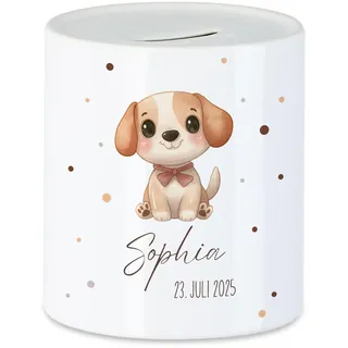 Spardose Kinder mit Namen Personalisiert, Tiermotiv Elefant Geschenk für Mädchen & Junge Geburtstag, Weihnachten, Geburt und Taufe - Sparschwein Geldgeschenk und Wunscherfüller