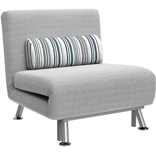 Homcom Klappbar Schlafsessel Schlafsofa Klappmatratze Bett Gästebett Grau Sofa , Hellgrau , Textil , Füllung: Schaumstoff,Schaumstoff , 70x75x75 cm , Wohnzimmer, Sofas & Couches, Schlafsofas, Schlafsessel