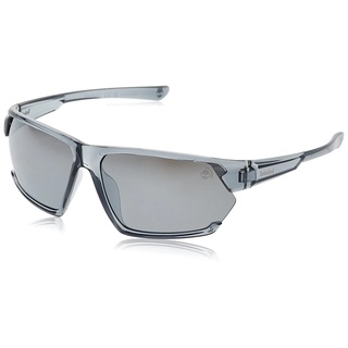 Timberland TB9308 Herren Sonnenbrille, Leichte Lässige Sonnenbrille, Rechteckige Linsenform, Polarisierte Rauchgläser, Grau