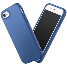 RhinoShield Case kompatibel mit [iPhone SE 3 / SE 2/8 / 7] | SolidSuit - Stoßdämpfende & schlanke Schutzhülle mit Premium Finish - 3.5 Meter Fallschutz - Austauschbare Kamera-Ringe - Kobaltblau