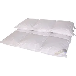 Luxus Winter Kassetten Daunenbett Daunendecke 3x4 155x200 cm 100% neue Daunen - weiß - 155 x 200 cm