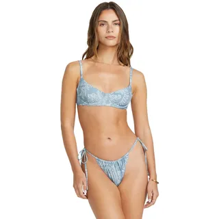Bade-Shirt BILLABONG "Trippin Tides", Damen, Gr. L, Cup B, blau (denim), Obermaterial:78% Nylon 22% Elasthan;, Bikini-Oberteile Bade-Shirt